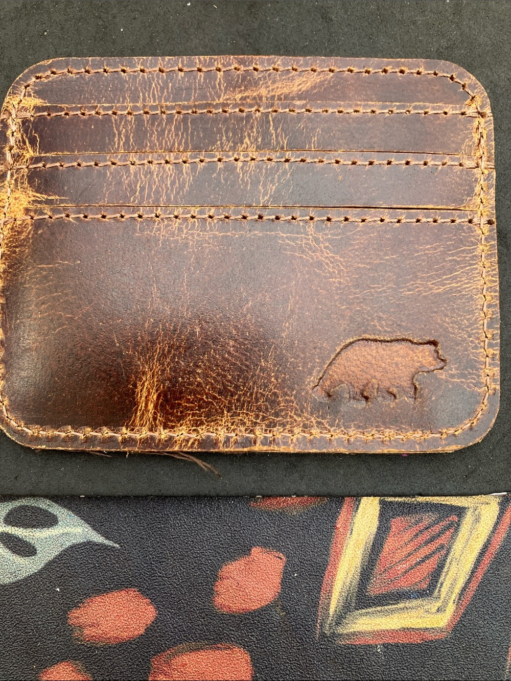 NWOT Men’s Kenai Minimalist Dark Brown Distressed Leather Wallet Card ID Holder